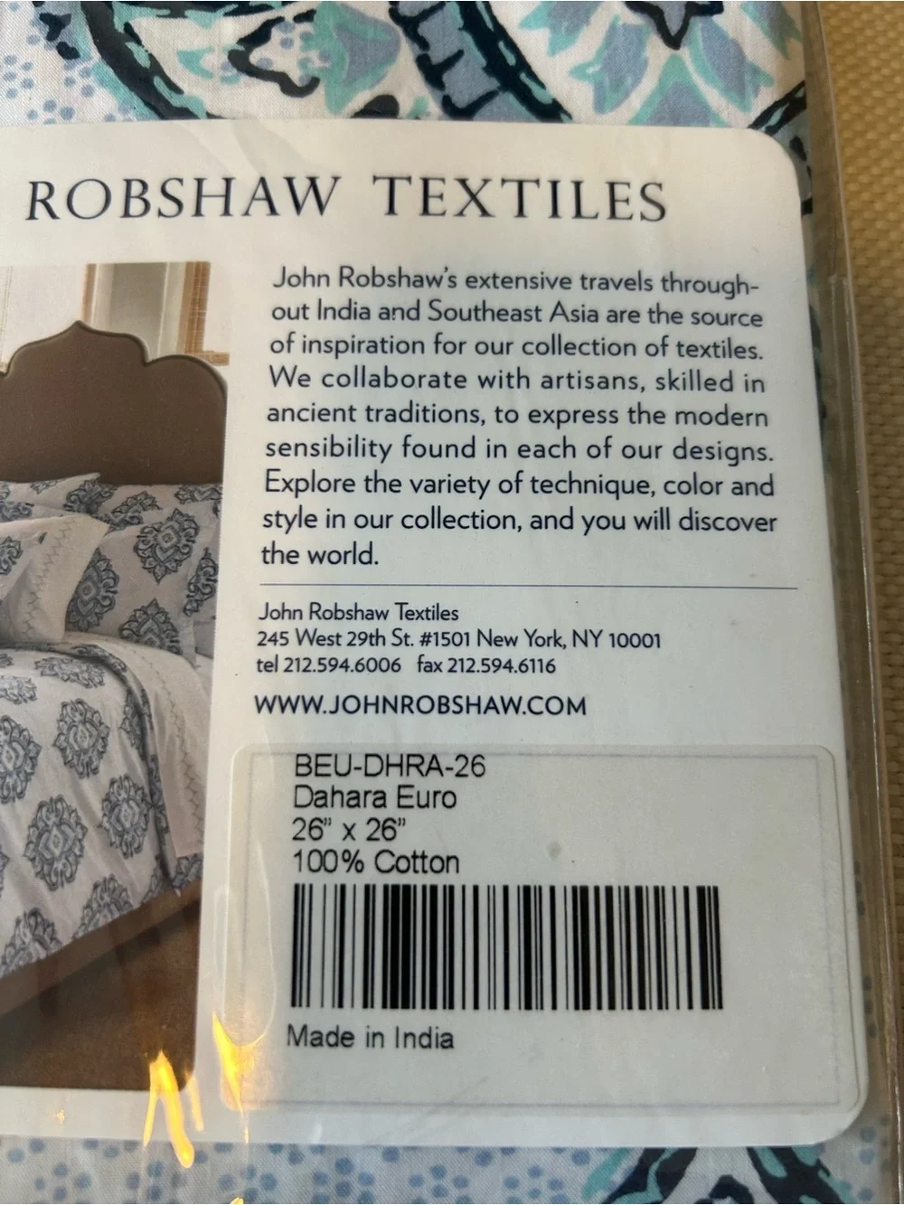 JOHN ROBSHAW TEXTILES Dahara 26” x 26” Decorative Pillow Cover, NWT